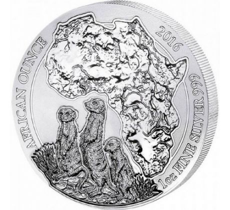 MEERKAT 2016 1 OZ - RWANDA - STRIEBORNÁ INVESTIČNÁ MINCA