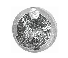 1 OZ STRIEBORNÁ MINCA RWANDA 2018 YEAR OF THE DOG