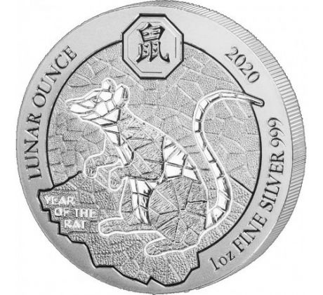 YEAR OF THE RAT - RWANDA 1 OZ 2020 - STRIEBORNÁ INVESTIČNÁ MINCA