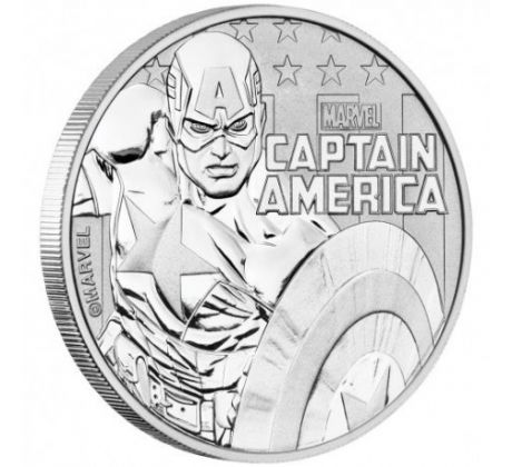 CAPTAIN AMERICA - MARVEL SERIES - 1 OZ 2019 - STRIEBORNÁ INVESTIČNÁ MINCA