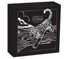 YEAR OF THE TIGER - LUNAR 3 - 1/2 OZ 2022 PERTH MINT - STRIEBORNÁ ZBERATEĽSKÁ MINCA VO VITRÍNKE