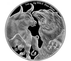 BEAR AND BULL - 1 OZ 2023 TOKELAU - STRIEBORNÁ ZBERATEĽSKÁ MINCA
