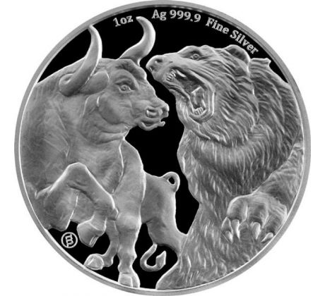 BEAR AND BULL - 1 OZ 2022 TOKELAU - STRIEBORNÁ ZBERATEĽSKÁ MINCA