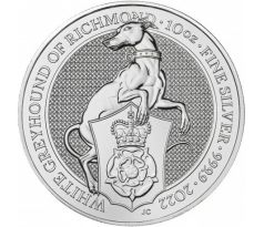 WHITE GREYHOUND OF RICHMOND - QUEEN´S BEASTS - 10 OZ 2022 - STRIEBORNÁ ZBERATEĹSKÁ MINCA