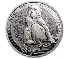 MACAQUE - 1 OZ 2021 GIBRALTAR - STRIEBORNÁ ZBERATEĽSKÁ MINCA