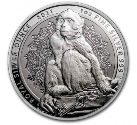 MACAQUE - 1 OZ 2021 GIBRALTAR - STRIEBORNÁ ZBERATEĽSKÁ MINCA