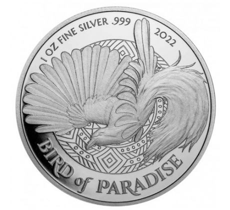 BIRD OF PARADISE - 1 OZ 2022 PAPUA NEW GUINEA - STRIEBORNÁ ZBERATEĽSKÁ MINCA