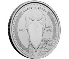 SHOEBILL STORK - 1 OZ 2021 KONGO - STRIEBORNÁ ZBERATEĽSKÁ MINCA