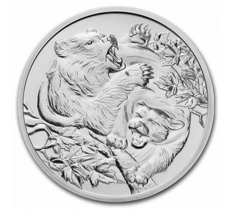 COUGAR VS BEAR - APEX PREDATORS - 1 OZ 2022 NIUE - STRIEBORNÁ ZBERATEĽSKÁ MINCA