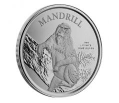 MANDRILL - 1 OZ 2021 CAMEROUN - STRIEBORNÁ ZBERATEĽSKÁ MINCA