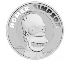 HOMER SIMPSON - 1 OZ 2022 TUVALU - PERTH MINT - STRIEBORNÁ ZBERATEĽSKÁ MINCA