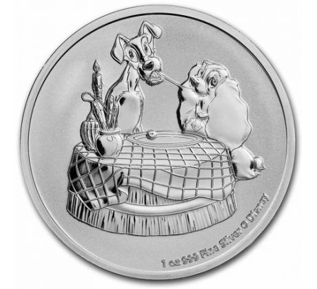 LADY A TRAMP - 1 OZ 2022 NIUE DISNEY - STRIEBORNÁ ZBERATEĽSKÁ MINCA