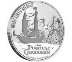 QUEEN ANNE´S REVENGE - PIRATES OF CARRIBEAN - 1 OZ 2022 NIUE - STRIEBORNÁ ZBERATEĽSKÁ MINCA
