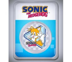 MILES ´´TAILES´´ PROWER - SONIC BOOM - 1 OZ 2022 NIUE - STRIEBORNÁ ZBERATEĽSKÁ KOLOROVANÁ MINCA V BLISTRI