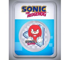 KNUCKLES THE ECHIDNA - SONIC BOOM - 1 OZ 2022 NIUE - STRIEBORNÁ ZBERATEĽSKÁ KOLOROVANÁ MINCA V BLISTRI