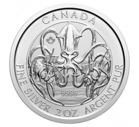 KRAKEN - CREATURES OF THE NORTH - 2 OZ 2020 CANADA - STRIEBORNÁ ZBERATEĽSKÁ MINCA