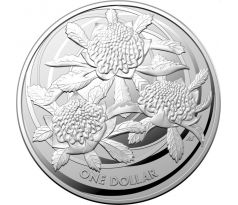 WARATAH - WILD FLOWERS SERIE - 1 OZ 2022 AUSTRALIA - STRIEBORNÁ ZBERATEĽSKÁ MINCA