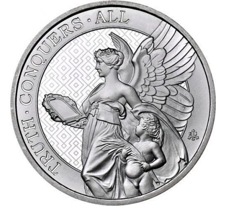 QUEEN´S VIRTUES TRUTH - 1 OZ 2022 ST. HELENA - STRIEBORNÁ ZBERATEĽSKÁ MINCA