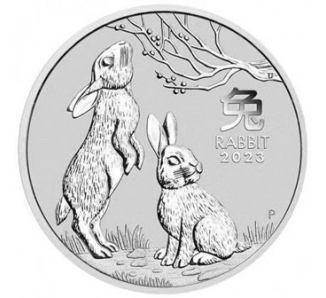 YEAR OF THE RABBIT - LUNAR 3 - 1 OZ 2023 AUSTRÁLIA - PERTH MINT - STRIEBORNÁ ZBERATEĽSKÁ MINCA