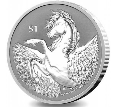 PEGASUS - 1 OZ 2022 BRITISH VIRGIN ISLANDS - FROSTED PREMIUM - STRIEBORNÁ ZBERATEĽSKÁ MINCA