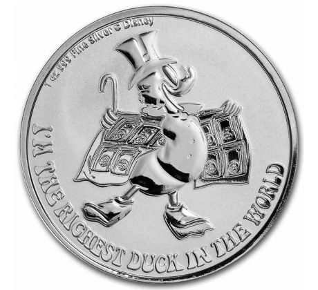 SCROOGE McDUCK - 1 OZ 2022 NIUE - STRIEBORNÁ ZBERATEĽSKÁ MINCA