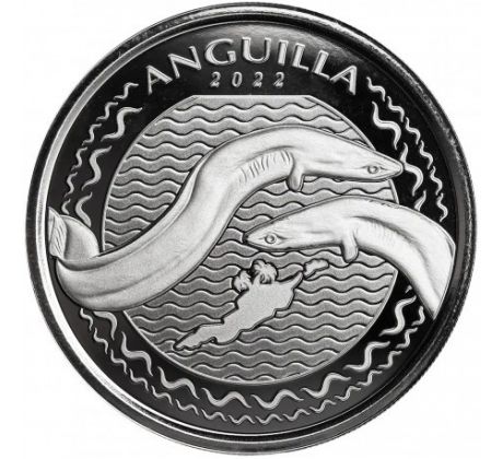 EEL - 1 OZ 2022 ANGUILLA - EC8 - STRIEBORNÁ ZBERATEĽSKÁ MINCA