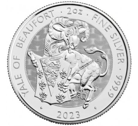 YALE OF BEAUFORT - TURDOR´S BEASTS - 2 OZ 2023 UK - STRIEBORNÁ ZBERATEĽSKÁ MINCA