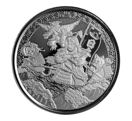 MOMOTARO ONTO DEMON ISLANDS - LEGENDS OF JAPAN - UKIYOVE STYLE - 1 OZ 2021 SAMOA - STRIEBORNÁ ZBERATEĽSKÁ MINCA