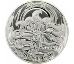 NINE TAILED FOX - ASIAN MYTHICAL CREATURE - 1 OZ 2023 SAMOA - STRIEBORNÁ ZBERATEĽSKÁ MINCA