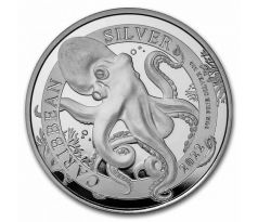 CARRIBEAN OCTOPUS - 1 OZ 2022 BARBADOS - STRIEBORNÁ ZBERATEĽSKÁ MINCA