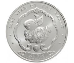 YEAR OF THE RABBIT - 1 OZ 2023 KINGDOM OF BHUTAN - STRIEBORNÁ ZBERATEĽSKÁ MINCA