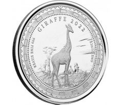 GIRAFFE - 1 OZ 2022 - EQUATORIAL GUINEA - STRIEBORNÁ ZBERATEĽSKÁ MINCA