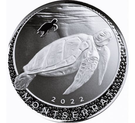 SEA TURTLE - 1 OZ 2022 - MONSERRAT - EASTERN CARRIBEAN - STRIEBORNÁ ZBERATEĽSKÁ MINCA