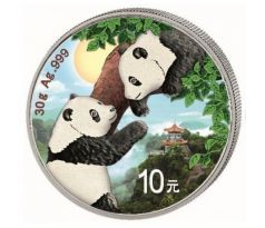 PANDA - 30 GRAM 2023 - STRIEBORNÁ ZBERATEĽSKÁ KOLOROVANÁ MINCA