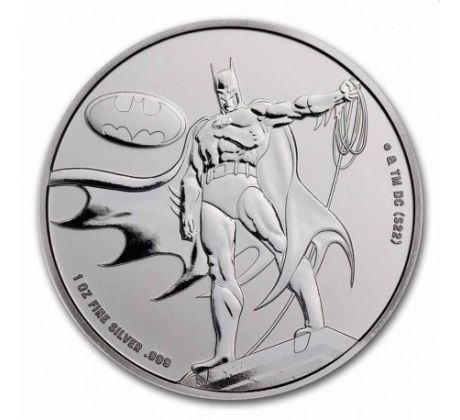 BATMAN - JUSTICE LEAGUE - 1 OZ 2023 SAMOA - STRIEBORNÁ ZBERATEĽSKÁ MINCA