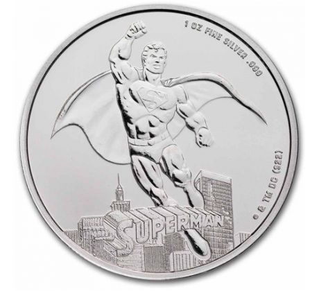 SUPERMAN - DC COMICS - 1 OZ 2023 SAMOA - STRIEBORNÁ ZBERATEĽSKÁ MINCA