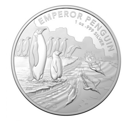 EMPEROR PENGUIN - 1 OZ 2023 - AUSTRALIAN ANTARCTIC TERRITORY - STRIEBORNÁ ZBERATEĽSKÁ MINCA