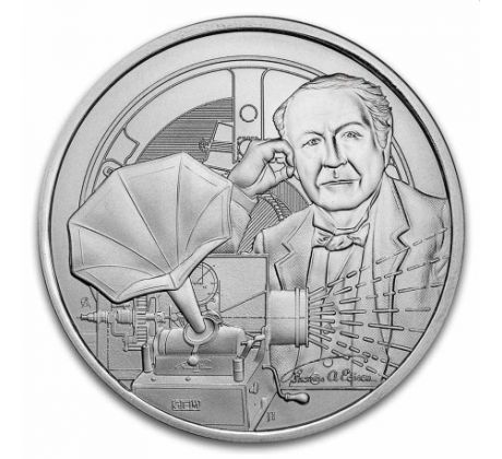 THOMAS EDISON - ICONS OF INSPIRATION - 1 OZ 2023 NIUE - STRIEBORNÁ ZBERATEĽSKÁ MINCA