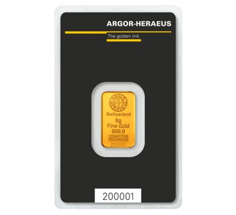 5 GRAM - ARGOR-HERAEUS - ZLATÁ INVESTIČNÁ TEHLIČKA