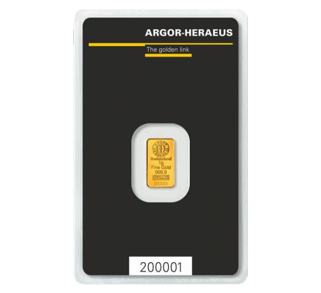 1 GRAM - ARGOR-HERAEUS - ZLATÁ INVESTIČNÁ TEHLIČKA - nový tovar