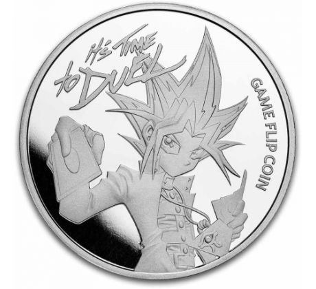 YU-GI-OH! - GAME FLIP COIN - 1 OZ 2023 NIUE - STRIEBORNÁ ZBERATEĽSKÁ MINCA