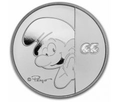 SMURFS - 65th ANNIVERSARY - 1 OZ 2023 NIUE - STRIEBORNÁ ZBERATEĽSKÁ MINCA