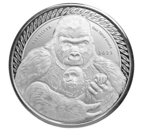 GORILLA - 1 OZ 2023 KONGO - STRIEBORNÁ ZBERATEĽSKÁ MINCA