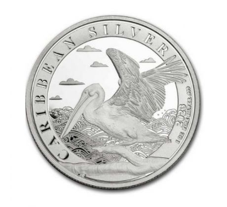 CARRIBEAN PELICAN - 1 OZ 2023 BARBADOS - STRIEBORNÁ ZBERATEĽSKÁ MINCA