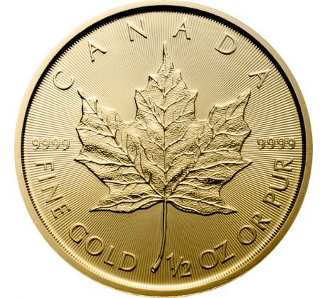 1/2 oz MAPLE LEAF –.9999 AU KANADA – ZLATÁ INVESTIČNÁ MINCA - NOVÝ TOVAR