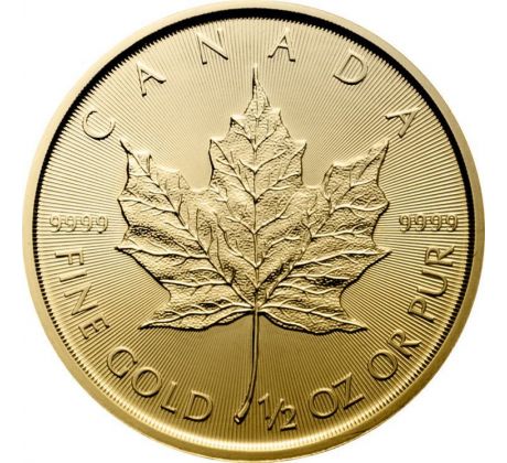 1/2 oz MAPLE LEAF –.9999 AU KANADA – ZLATÁ INVESTIČNÁ MINCA - NOVÝ TOVAR